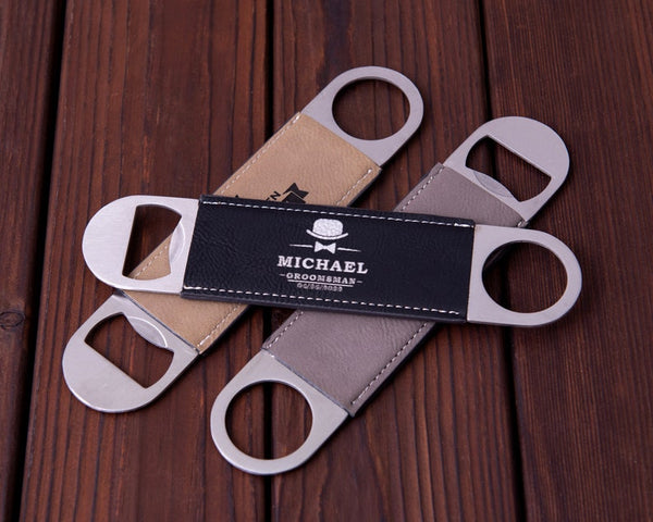 Custom Leather Bottle Opener, Personalized Groomsmen Gifts, Groomsman Gift, Best Man Gift, Groomsmen Proposal, Groom Gift, Mens Gift